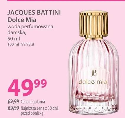 Woda perfumowana damska Dolce Mia promocja w Hebe