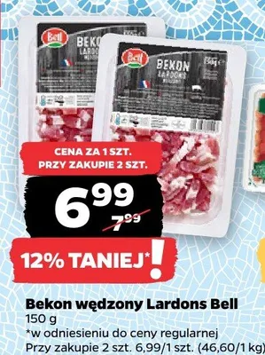 Bekon wędzony Lardons Bell promocja w Netto