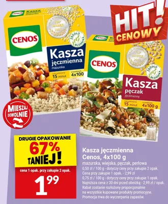 Kasza jęczmienna mazurska Cenos 4x100 g promocja w Twój Market