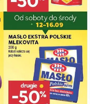 Masło ekstra Polskie Mlekovita promocja w Stokrotka