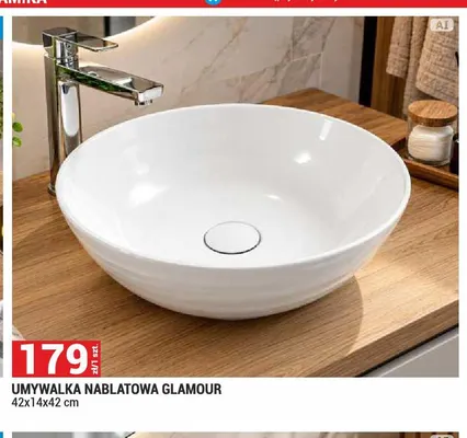Umywalka nablatowa Glamour promocja w Merkury Market