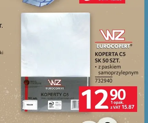 Koperta C5 SK z paskiem samoprzylepnym Eurocopert promocja w Selgros