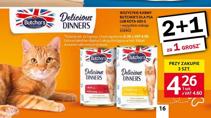 Karmy dla kota Delicious Dinners Butcher's 400 g promocja w Selgros