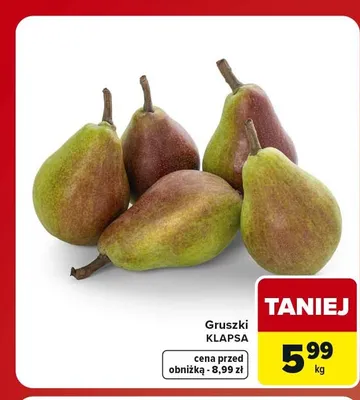 Gruszki Klapsa promocja w Carrefour Market