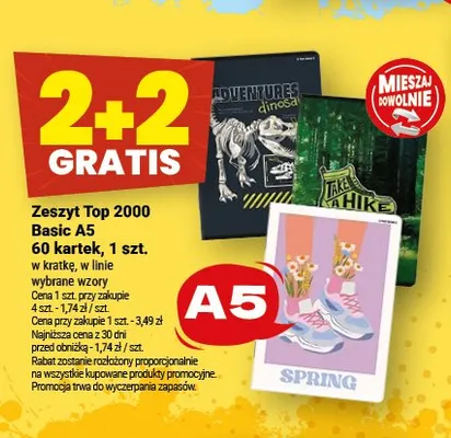Zeszyt Top 2000 Basic A5 60 kartek promocja w Twój Market