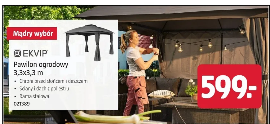 Pawilon ogrodowy Ekvip 3,3x3,3m promocja w Jula