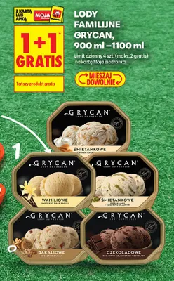 Lody Grycan Śmietankowe z sosem karmelowym promocja w Biedronka