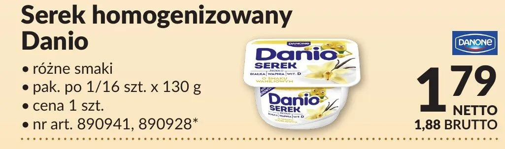 Serek homogenizowany Danio Danone różne smaki promocja w Makro