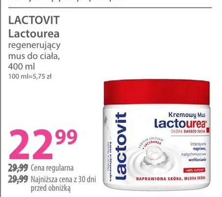 Mus Lactourea regenerujący do ciała promocja w Hebe