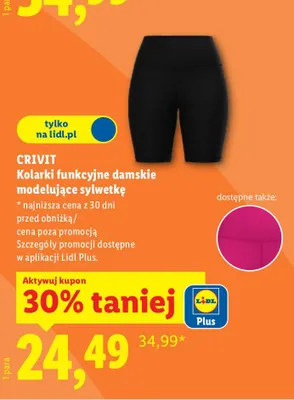 Kolarki funkcyjne damskie modelujące sylwetkę promocja w Lidl