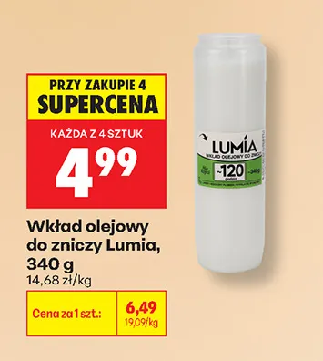 Wkład olejowy do zniczy Lumia promocja w Biedronka