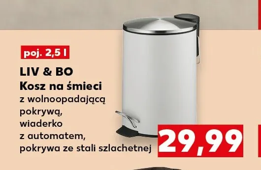 Kosz na śmieci 2,5 l Liv & Bo promocja w Kaufland
