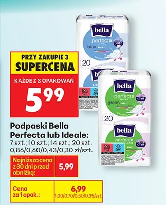 Podpaski Perfecta  promocja w Biedronka