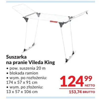 Suszarka na pranie Vileda King promocja w Makro
