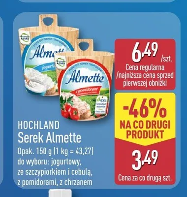 Serek Almette Hochland jogurtowy promocja w Aldi
