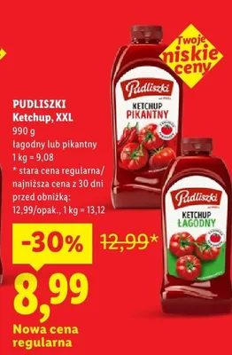 Ketchup pikantny Pudliszki XXL promocja w Lidl