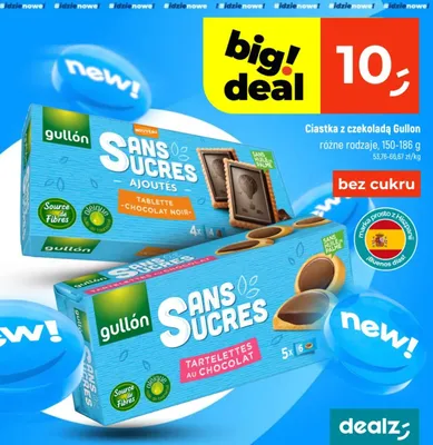 Ciastka z czekoladą różne rodzaje bez cukru promocja w Dealz