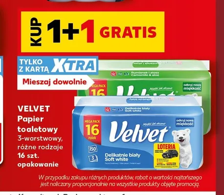 Papier toaletowy Rumianek i aloes Velvet promocja w Kaufland