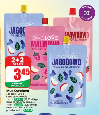 Mus jabłkowo-truskawkowy Owolovo promocja w Dino