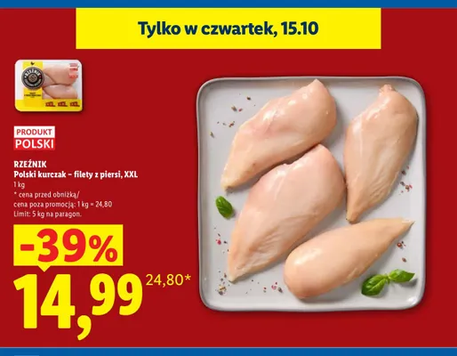 Polski kurczak filety z piersi XXL Rzeźnik promocja w Lidl