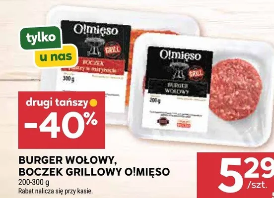 Burger wołowy O!Mięso promocja w Stokrotka