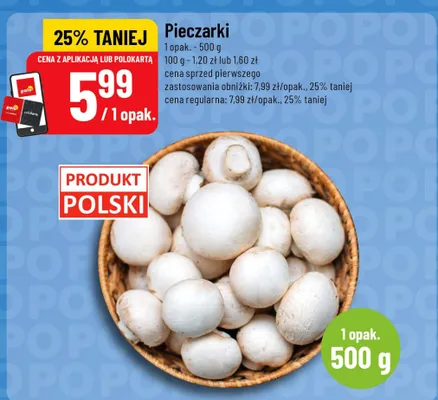 Pieczarki promocja w POLOmarket