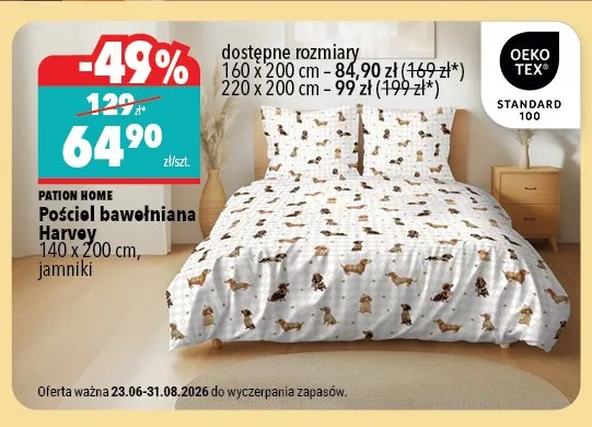 Pościel bawełniana Harvey Pation Home 140x200 cm promocja w Biedronka Home