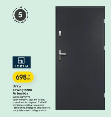 Drzwi zewnętrzne Artemida promocja w Castorama