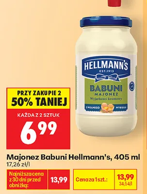 Majonez Babuni Hellmann's promocja w Biedronka