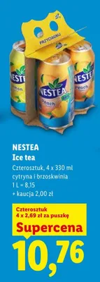 Ice tea Nestea cytryna i brzoskwinia 4-pak 330ml promocja w Lidl