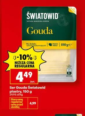 Ser gouda w plastrach Światowid promocja w Biedronka
