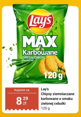 Chipsy ziemniaczane karbowane Lay's MAX o smaku zielonej cebulki promocja w Biedronka