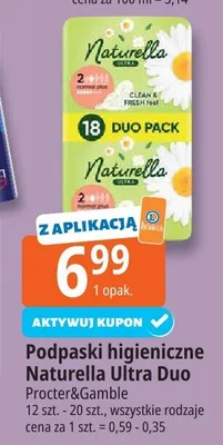 Podpaski higieniczne Naturella Ultra Duo promocja w Leclerc