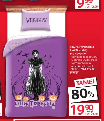 Komplet pościeli bawełnianej 140x200 cm Wednesday promocja w Selgros