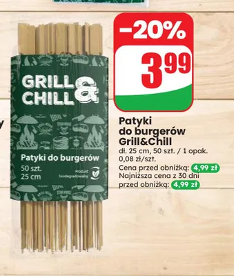 Patyki do burgerów Grill & Chill promocja w Dino