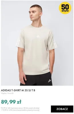 T-shirt męski Adidas M 3S SJ T B promocja w 50 style