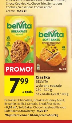 Ciastka belVita Soft Bakes Choco Hazelnut Flavour promocja w Intermarche