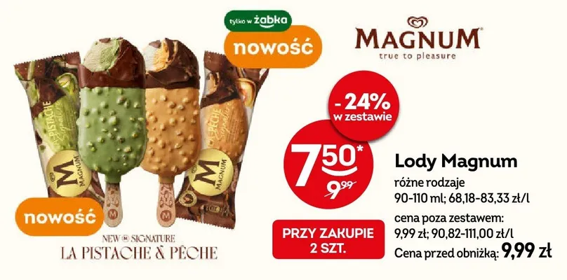 Lody różne rodzaje promocja w Żabka