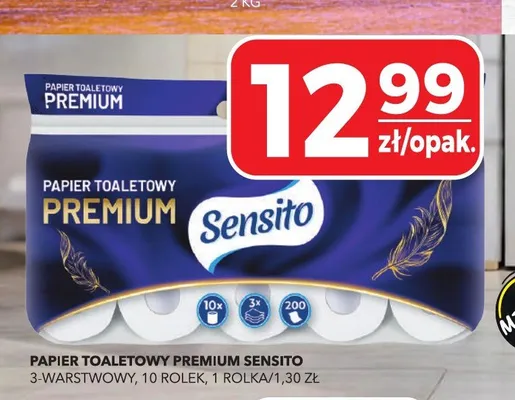 Papier toaletowy premium Sensito 3-warstwowy promocja w Top Market