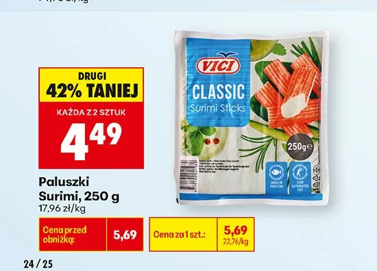 Paluszki Surimi Vici Classic promocja w Biedronka