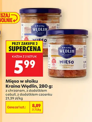 Mięso w słoiku z chrzanem Kraina Wędlin promocja w Biedronka