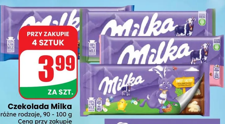 Czekolada  różne rodzaje promocja w Dino