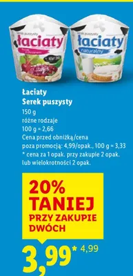 Łaciaty Serek puszysty promocja w Lidl