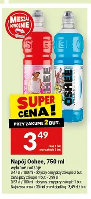 Napój Oshee Vitamins + Electrolytes promocja w Twój Market