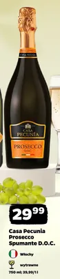 Wino Casa Pecunia Prosecco Spumante D.O.C. wytrawne Włochy promocja w Netto