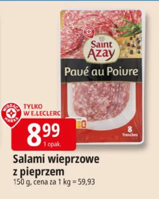 Salami wieprzowe z pieprzem promocja w Leclerc