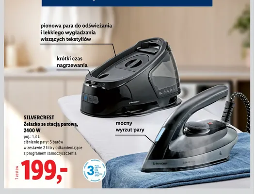 Żelazko ze stacją parową Silvercrest 2400W promocja w Lidl