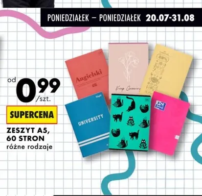 Zeszyt A5 60 stron Kayet promocja w Biedronka