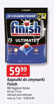 Kapsułki do zmywarki Finish Ultimate Plus promocja w Leclerc