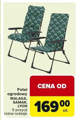 Fotel ogrodowy Malaga, Samar, Lyon różne pozycje, różne rodzaje promocja w Carrefour